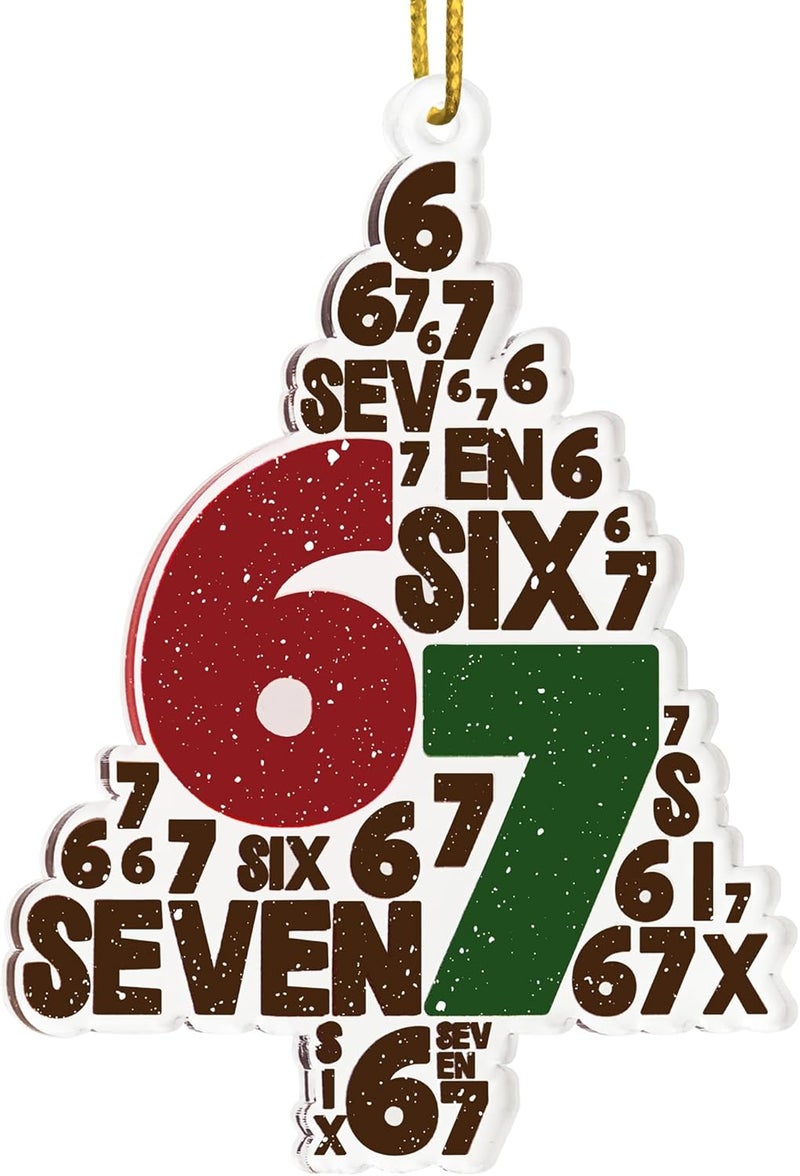 Hyperlama 67 Ornament 2025, Funny 6 7 Ornament Stocking Stuffers for Teens Girl, Boy, The Year of 67 Ornaments for Christmas Tree, Santa Says Six Seven Trendy Stuff, Late Christmas Gag Gifts - Image 1